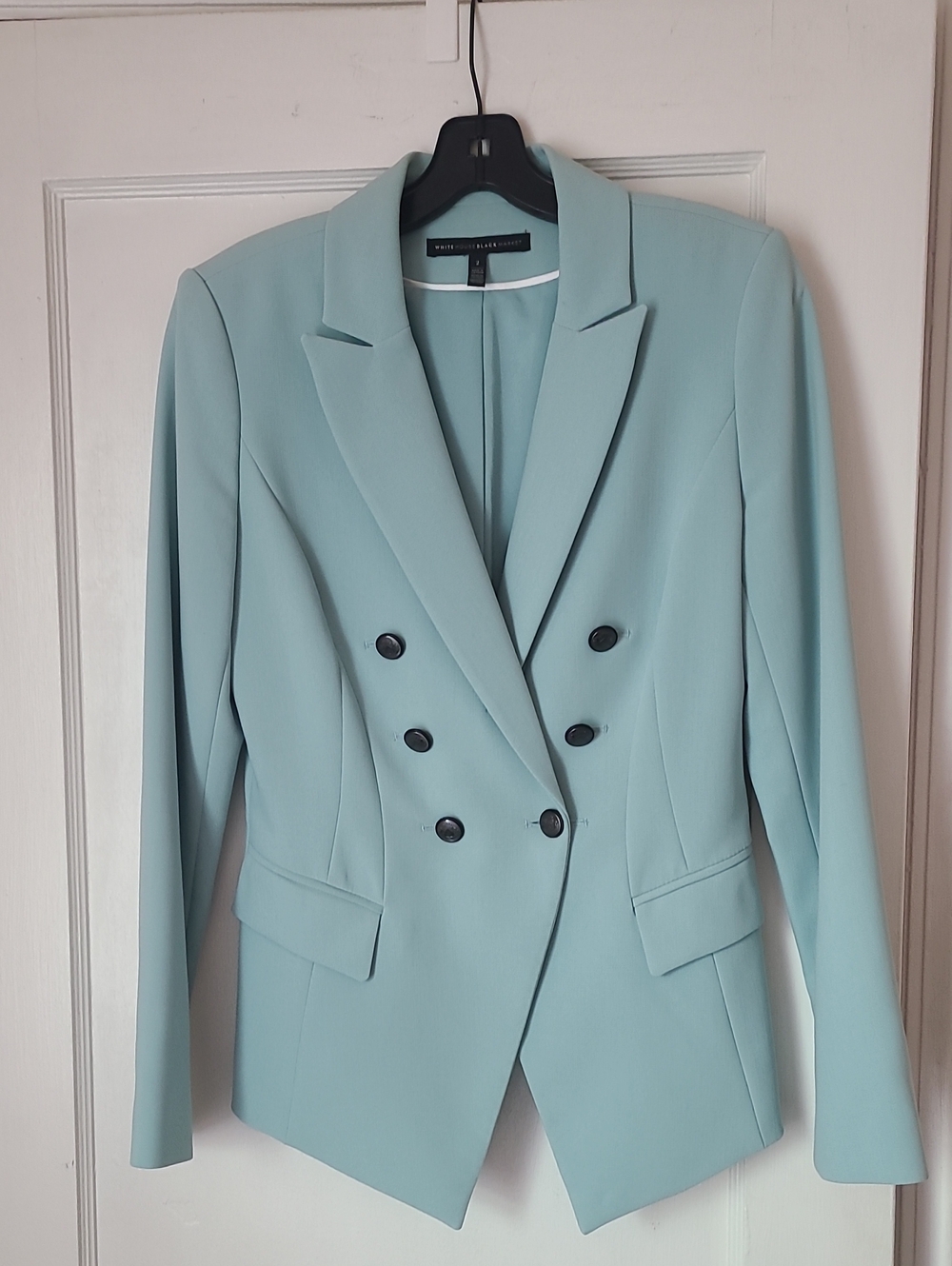 White House Black Market Mint Double-Breasted Blazer